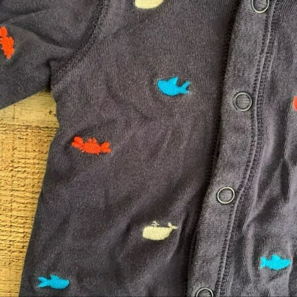 Carter’s baby boy nautical one piece button down sleeper in navy blue - 3M - Picture 3 of 5